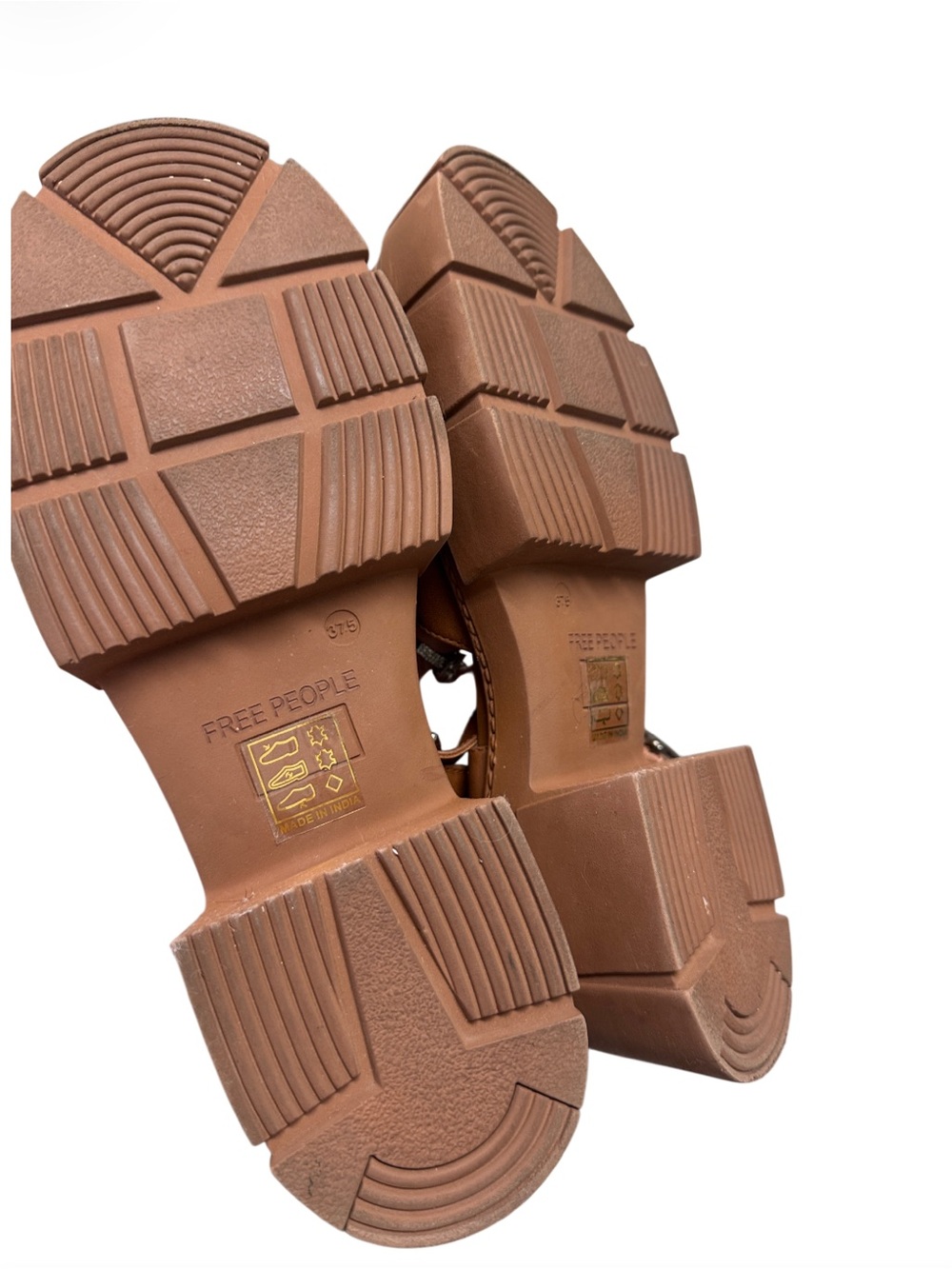 Free People Milan Mary Jane platform shoes, brown leather, chunky sole Size 7.5 - Picture 6 of 7